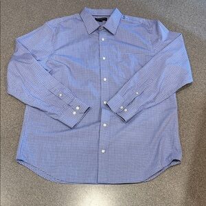 Men’s Banana Republic Blue Checkered Dress Shirt Size XL (17 - 17.5 x 35-36)